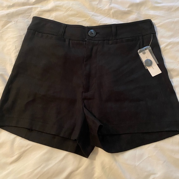 Mauve Black High Waist Women's Shorts - Picture 1 of 4